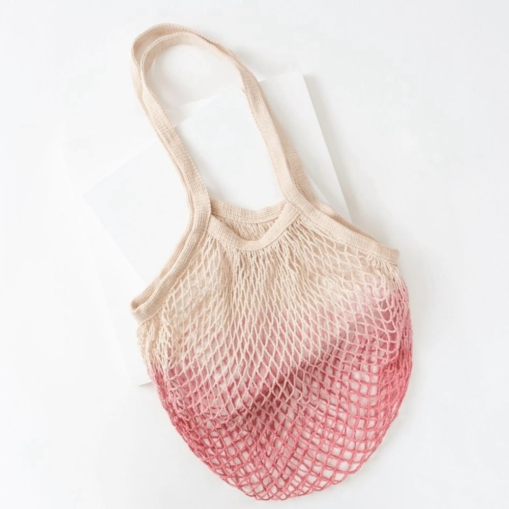 Camp Collection Pink Ombré Dip Dyed Market Tote 11” x 14” (It stretches) NWOT